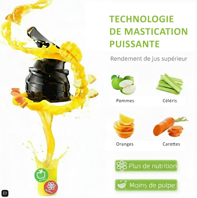 Extracteur de Jus 200W – Presse à Froid à Mastication Lente